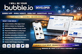 bubble io bubble app developer bubble webiste bubble mvp marketplace saas
