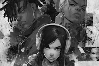 create anime emo rap hiphop album music cover art