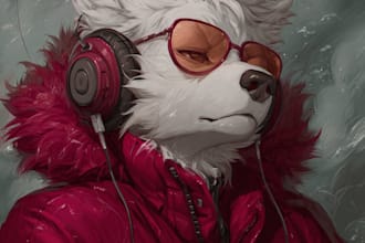 create cute chibi furry character art