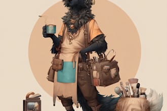 draw your custom furry character in full color