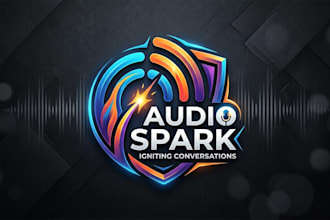 design a creative and eye catching podcast logo