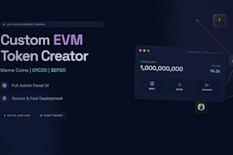 create erc20 bep20 token with admin panel UI