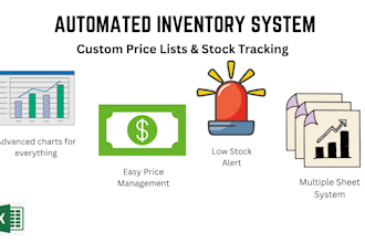 create a professional excel inventory and price list with automated features