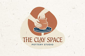 design a creative and artistic pottery logo for your brand