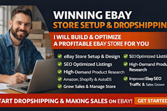 do ebay store setup, product listing and dropshipping a to z