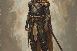 draw a fantasy character for dnd, pathfinder, etc