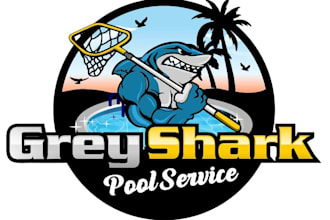 do eye catching pool service logo design