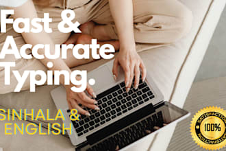 do professional english and sinhala typing and data entry