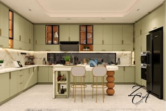 do 3d kitchen interior design, cabinetry design