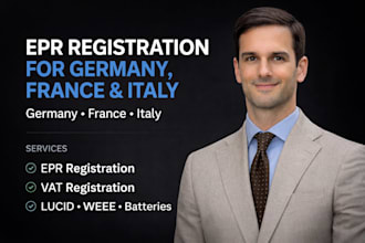 do epr registration for amazon germany france italy, lucid, batteries and weee