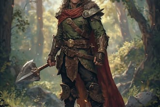 draw a fantasy character for dnd, pathfinder, etc