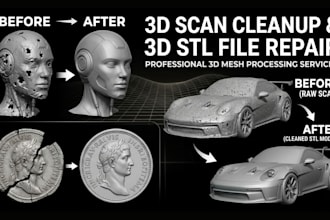 do stl file repair fix edit custom modification, 3d scan cleanup for 3d printing