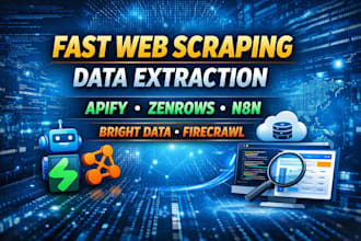 web scraping data extraction on bright data, zenrow apify n8n firecrawl supabase