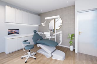 design dental clinic, healthcare and doctor chamber interior with 3d render