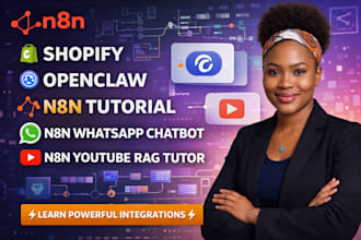 setup n8n automation, open claw ai, shopify workflow, whatsapp chatbot, youtube