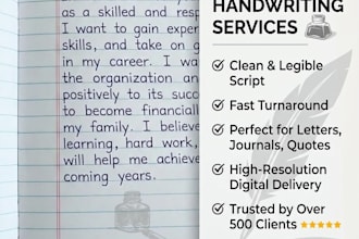give professional handwriting service