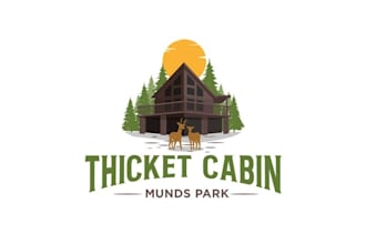 design minimalist super thicket cabin logo