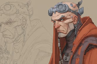 a sci fi character illustration or sci fi character