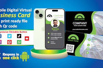 design professional business card with qr, vcf and clickable vcard