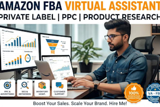 be expert amazon virtual assistant for fba private label and PPC management
