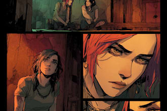 do a comic book page illustration graphic novel