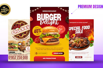 design restaurant and fast food instagram posts or facebook ads