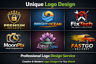 unique modern minimalist business logo with custom design