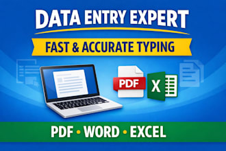 do fast and accurate data entry, typing and copy paste work