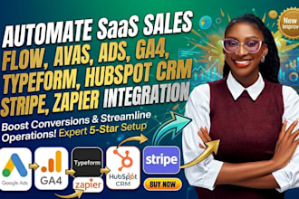 automate saas sales flow ads ga4 typeform hubspot CRM stripe zapier integration