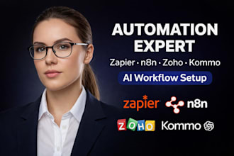setup zapier automation zap intergration smart ai kommo crm n8n zoho automation