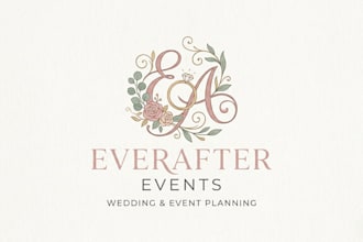 design an elegant and professional wedding planner logo