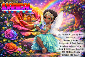 do children story book illustration, children book, story illustration and cover