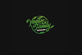design family reunion feel hints vegan vibe logo