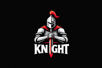 design outstanding warrior knight logo in high definition