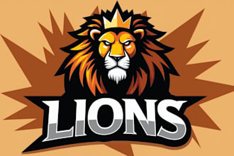 make eye catching king lion head logo in my style