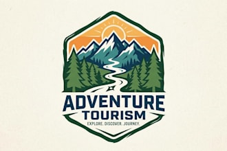 design a bold and adventurous tourism logo for your brand
