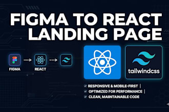 convert your figma design into a responsive react landing page