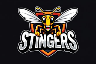 make an amazing angry stingers logo with express delivery
