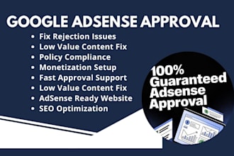 get google adsense approval guaranteed and fix  adsense rejection issues