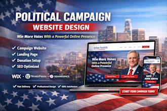 design political campaign website, election, non profit website with donation