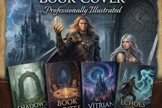 design dark fantasy book, adventure fantasy, supernatural fantasy ebook cover