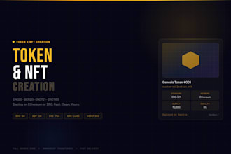 create an erc20 bep20 token or nft smart contract on ethereum or bsc