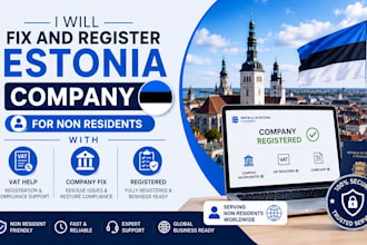 fix and register estonia company for non residents with vat help
