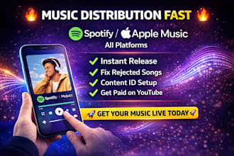 music distribution, fix music issues and music content id set up