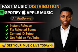 do music distribution, fix music issues and set up music content id