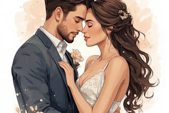 make romantic couple portrait illustration