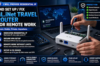 setup residential IP VPN and configure glinet travel router for remote work