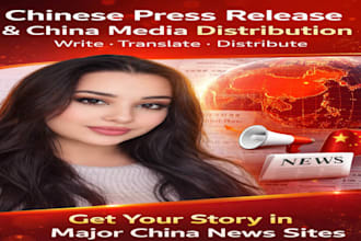 write chinese press release and distribute to china news media