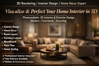 do 3d rendering home decor interior decorator