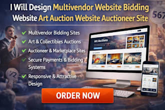 design multivendor website bidding website art auction website auctioneer site
